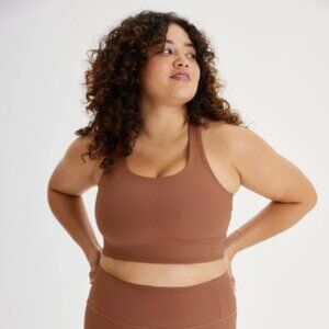 girlfriend collective Paloma Racerback Bra Rye Rib